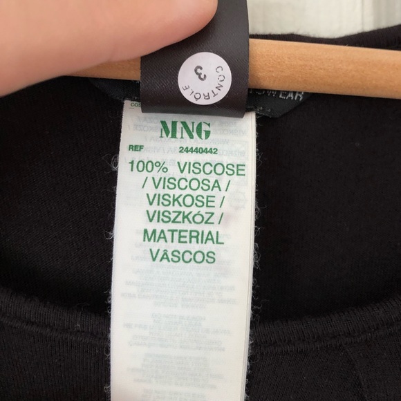 MNG Mango casual sportswear black jersey dress S - Picture 5 of 5